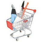 Çin Retail Shop Equipment heavy duty shopping cart with red plastic advertisement board şirket