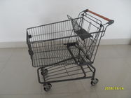 Çin Metal Supermarket Shopping Carts With Handle Logo Printing And 4 Swivel Casters şirket
