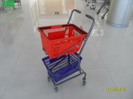 Çin 4 Döner 3 inç PVC Tekerler ile Kırmızı / Mavi Süpermarket Alışveriş Arabası şirket