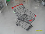 Baz Izgara 45L Ve Kırmızı Saplı Barlı Süpermarket 4 Tekerlekli Alışveriş Sepeti