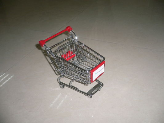 Çin Ecommerce Retail Shop Equipment / miniature shopping cart metal in chrome finish Fabrika