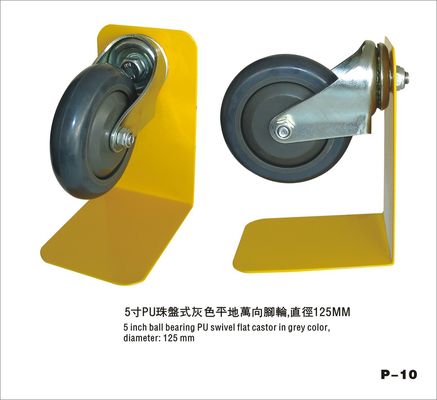 Çin 4 Inch Black PU Wheels , Shopping Trolley Castor Wheels With Ball Bearing Fabrika