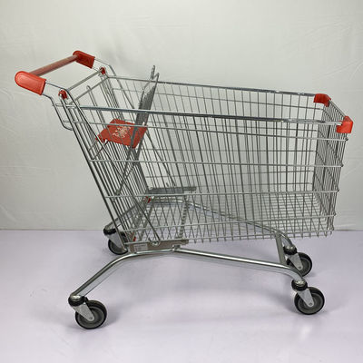 satın al Büyük Kapasiteli Süpermarket Arabası 240L Avrupa Tarzı El Arabası Aile Alışverişi Için Çocuk Koltuğu ile Metal Sepet online manufacture