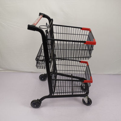 satın al Üç Sepet 80L Alışveriş Sepeti Arabası Karbon Çelik Q195 Metal Alışveriş Sepeti online manufacture