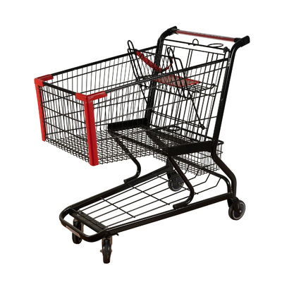 satın al 125L Siyah Metal Hafif Alışveriş Arabası market arabası EN BS 1929 online manufacture