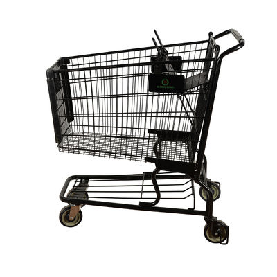 satın al Ultra Büyük Kapasiteli Tüm Siyah Metal Alışveriş Arabası 110kgs Reklam Logolu Yükleme online manufacture
