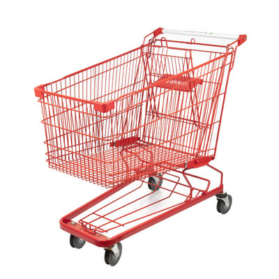 satın al Q195 Çelik Metal Market Alışveriş Arabası 210L Kırmızı Büyük Alışveriş Sepeti online manufacture