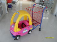 Arka Sepet Ve 4 Döner Düz Caster ile Kırmızı Ve Sarı Çocuk Alışveriş Arabası