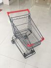 Baz Izgara 45L Tel Alışveriş Arabası Süpermarket Alışveriş Sepeti Kırmızı Kolu Bar
