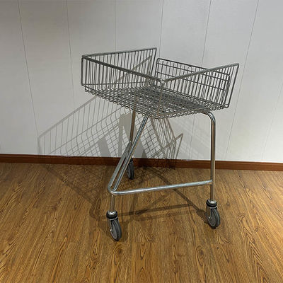 satın al Shallow Shopping Trolley For Disabled  With Escalator Wheels Push Along Steel Shopping Cart online manufacture