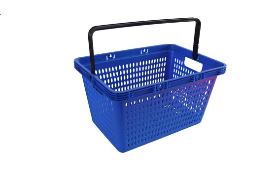 Çin 28L Blue PP Plastic Shopping Baskets With Handles For Supermarkets / Stores Fabrika