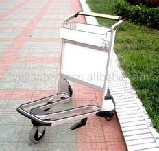 Çin Lightweight Stainless Steel Airport Luggage Trolley Zinc Plating With Transparent Powder Coating Fabrika