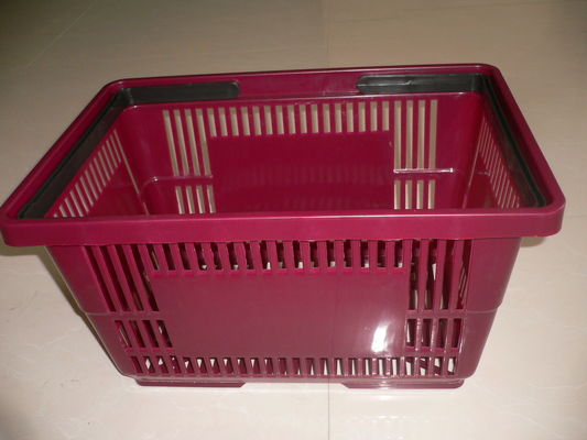 Çin Stackable Large Grocery Plastic Shopping Basket With Double Handles Fabrika